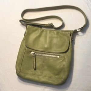 FOSSIL Green Leather Crossbody Bag